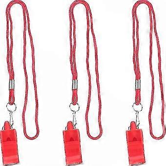 Emergency Survival & Referee Whistle 3pcs with Hanging Lanyard for Outdoor Rescue & Bird Calling