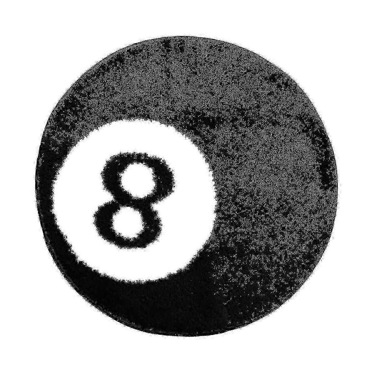 Black White 8 Ball Round Rug