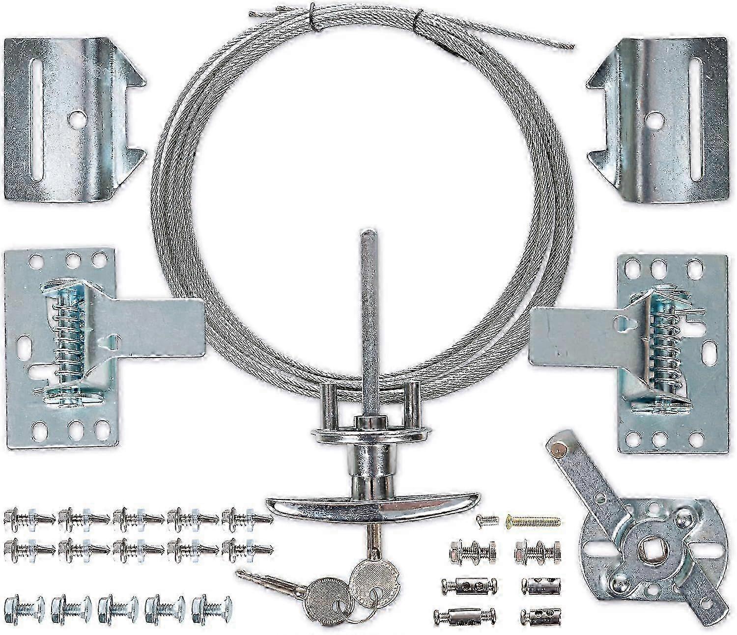 Garage Door Lock Kit, Complete Set with Spring Latch and Keyed Handle