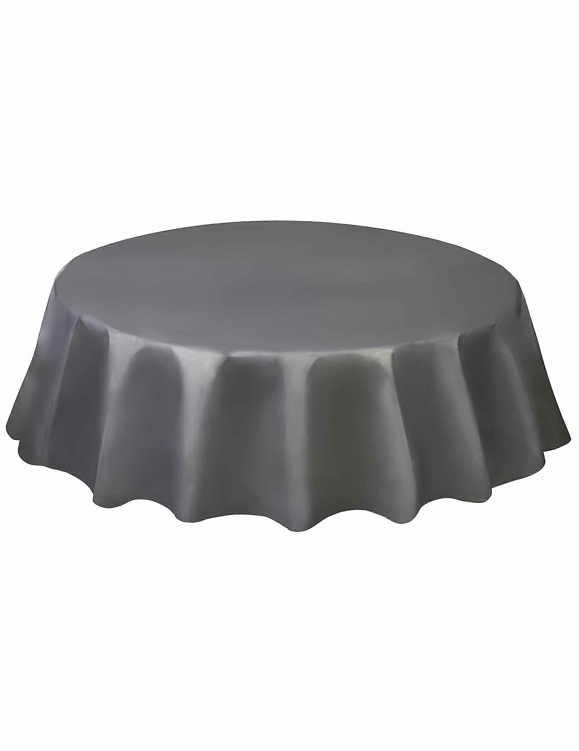 Round silver plastic tablecloth 213 cm