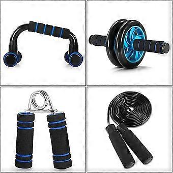 5-in-1 Fitness Equipment Kit: Ab Roller, Push-Up Handles, Jump Rope, Hand Gripper, Knee Pad for Full-Body Workouts
