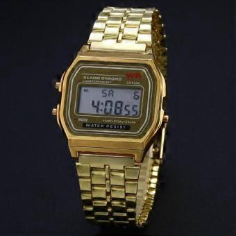 Fashion Men's Women's Stainless Steel Top Digital Alarm Stopwatch Watches