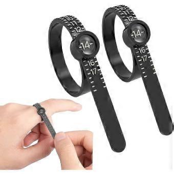 2 Pcs Ring Sizer Measuring Tool,reusable Finger Size Measuring Tape With Magnified Glass For Jewelry Sizing Tool-bj