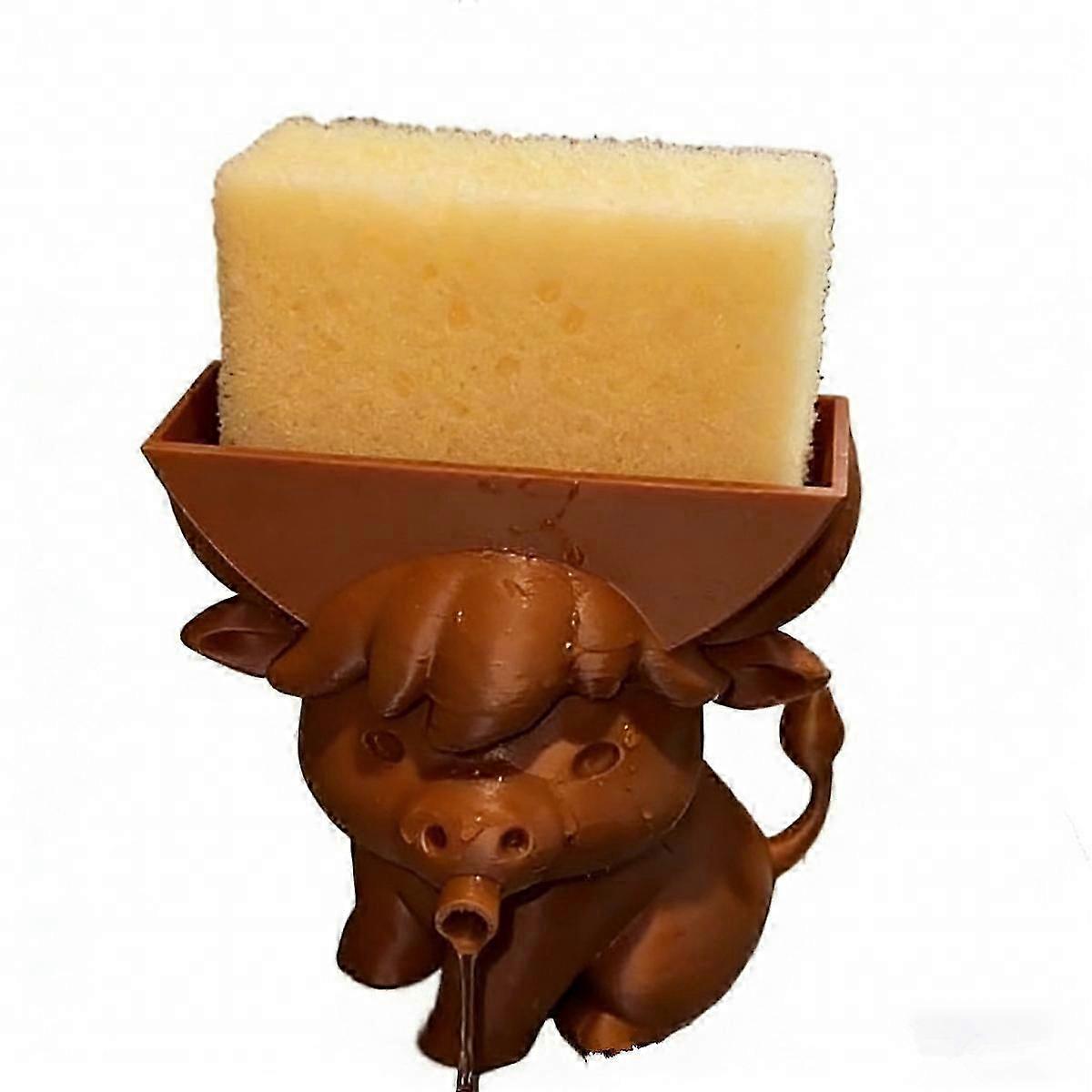 3D Printed Cow Sponge Holder With Drainage