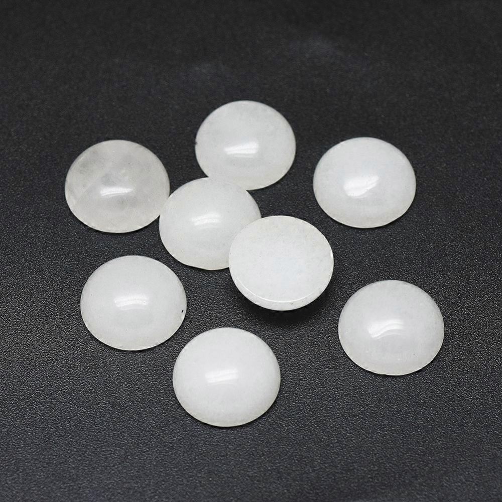 100pcs White Cabochons Half Round 10x4~5mm