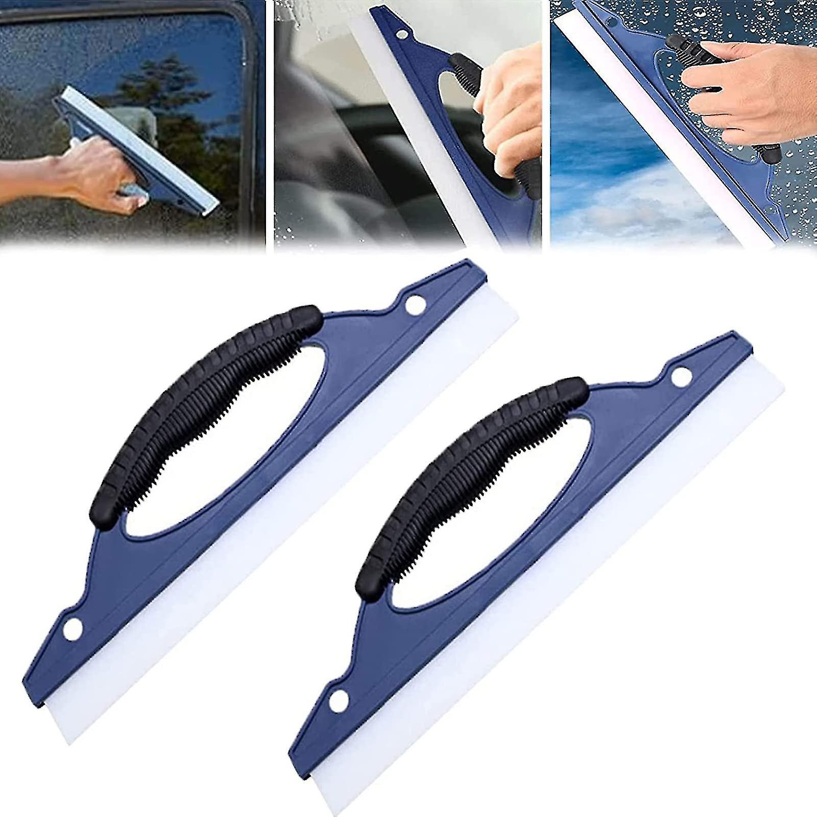 2pcs Car Window Scraper D-shaped Car Wash Wiper Window Scraper Glass Vehicle Windshield Cleaning Tool