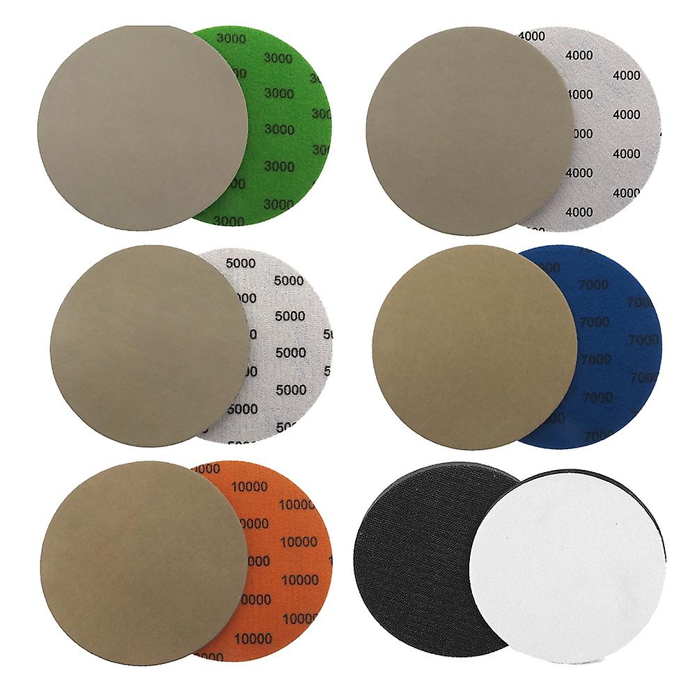 6 Inch 3000 4000 5000 7000 10000 Sandpaper Grinding Disc, with Interface Pad, 25 Pieces of Dry and