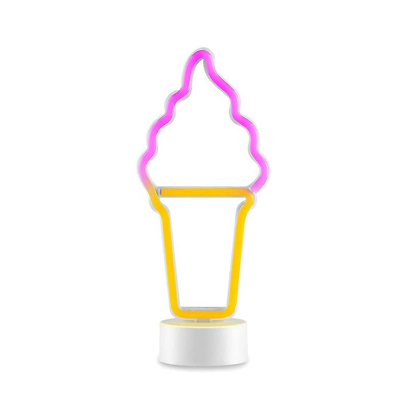 LED Neon Ice Cream Night Light with Base, LED Neon Light Sign