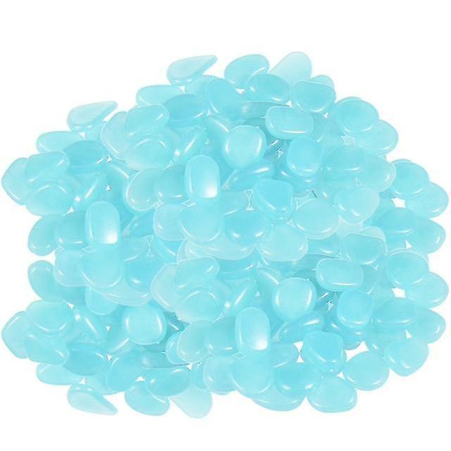 Dark Blue 50pcs Glow In The Dark Garden Pebbles Glow Rocks For Walkways Garden