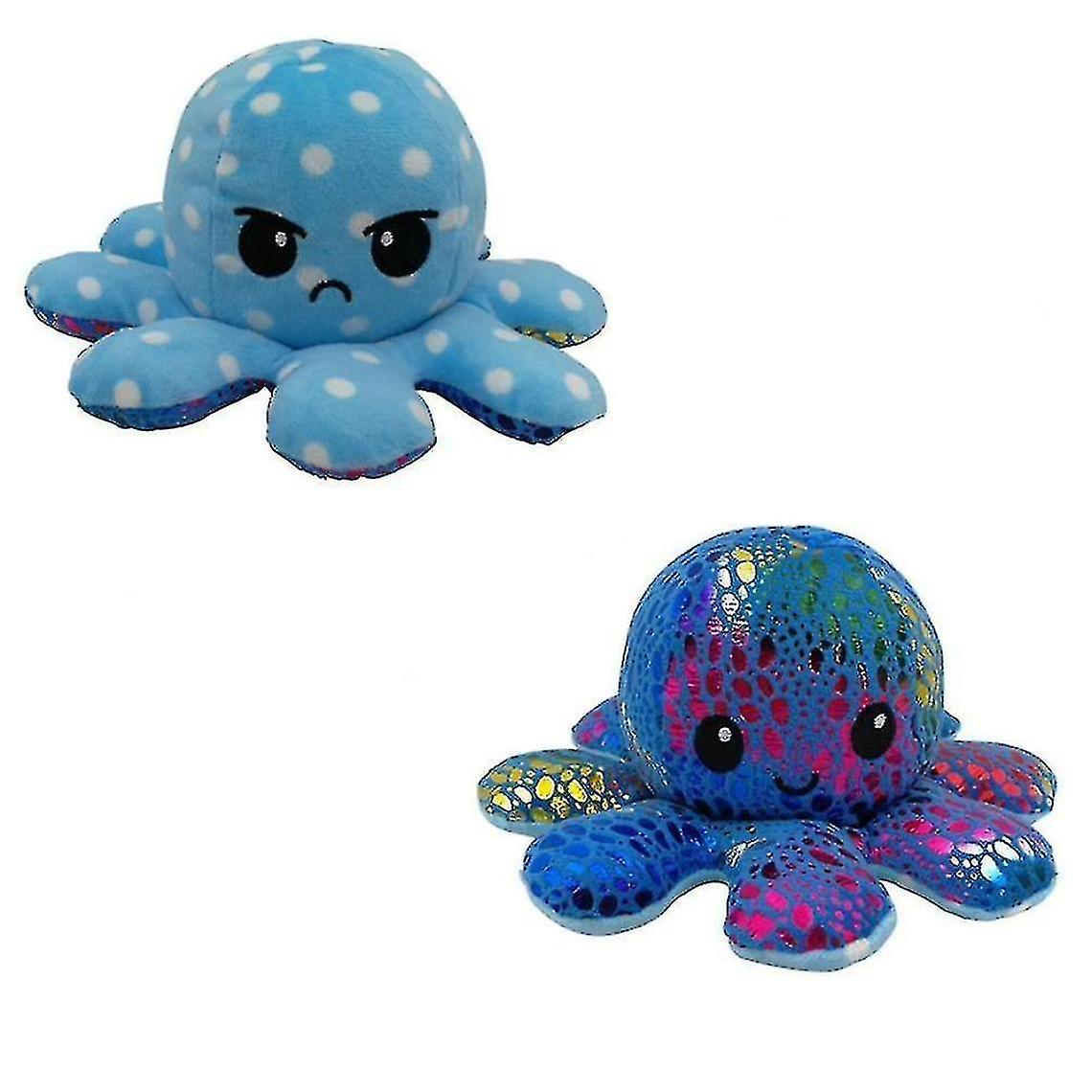 Reversible Octopus Shape, Stuffed Plush And Dotted Soft Doll
