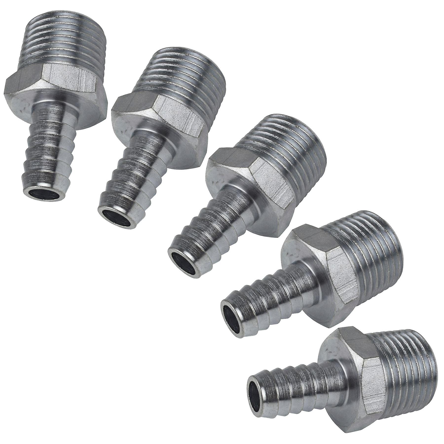 3/8" BSP Thread Hose Tail for 5/16" Pipe Hose Connector Air Fitting 5 PACK FT041