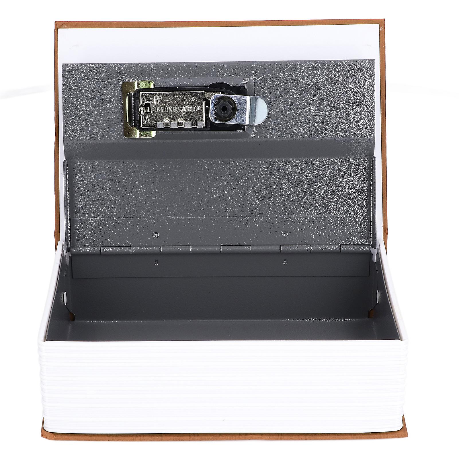 Book Shaped Steel Safe Classic Secret Book Safe Lock Password Type Household Storage BoxBrown