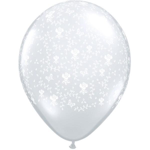 Qualatex 11 Inch Flower Patterned Clear Latex Balloons (50)