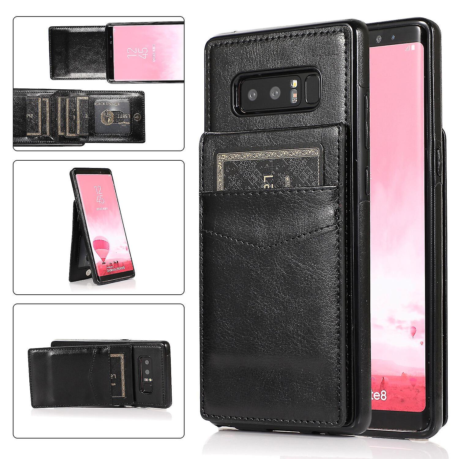 Business Style Pu Leather Case For Samsung Note 8 With Card Holder, Wallet Function, Stnad Function, Fall Protection