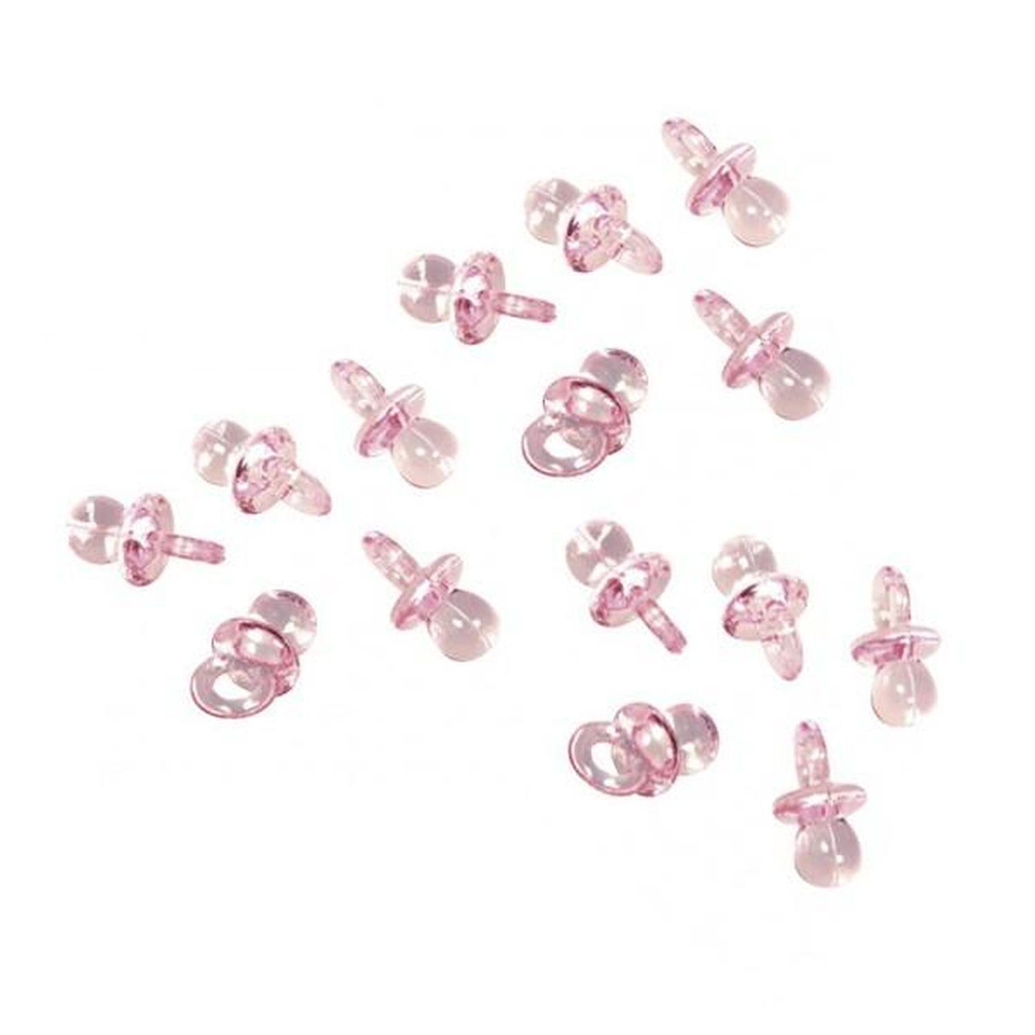 40 mini pink plastic pacifiers