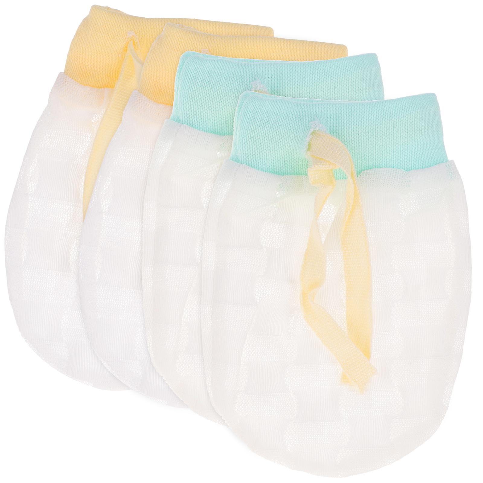 2 Pairs Of Anti-scratch Toddler Gloves Ice Silk Baby Mittens Adjustable Infant Mittens