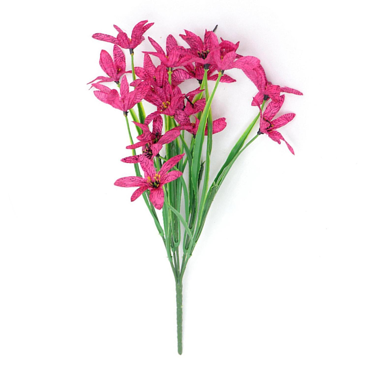 Simulation Plant UV Resistant No Fading Low Maintenance 5 Forked Spring Grass Artificial Flowers Gar