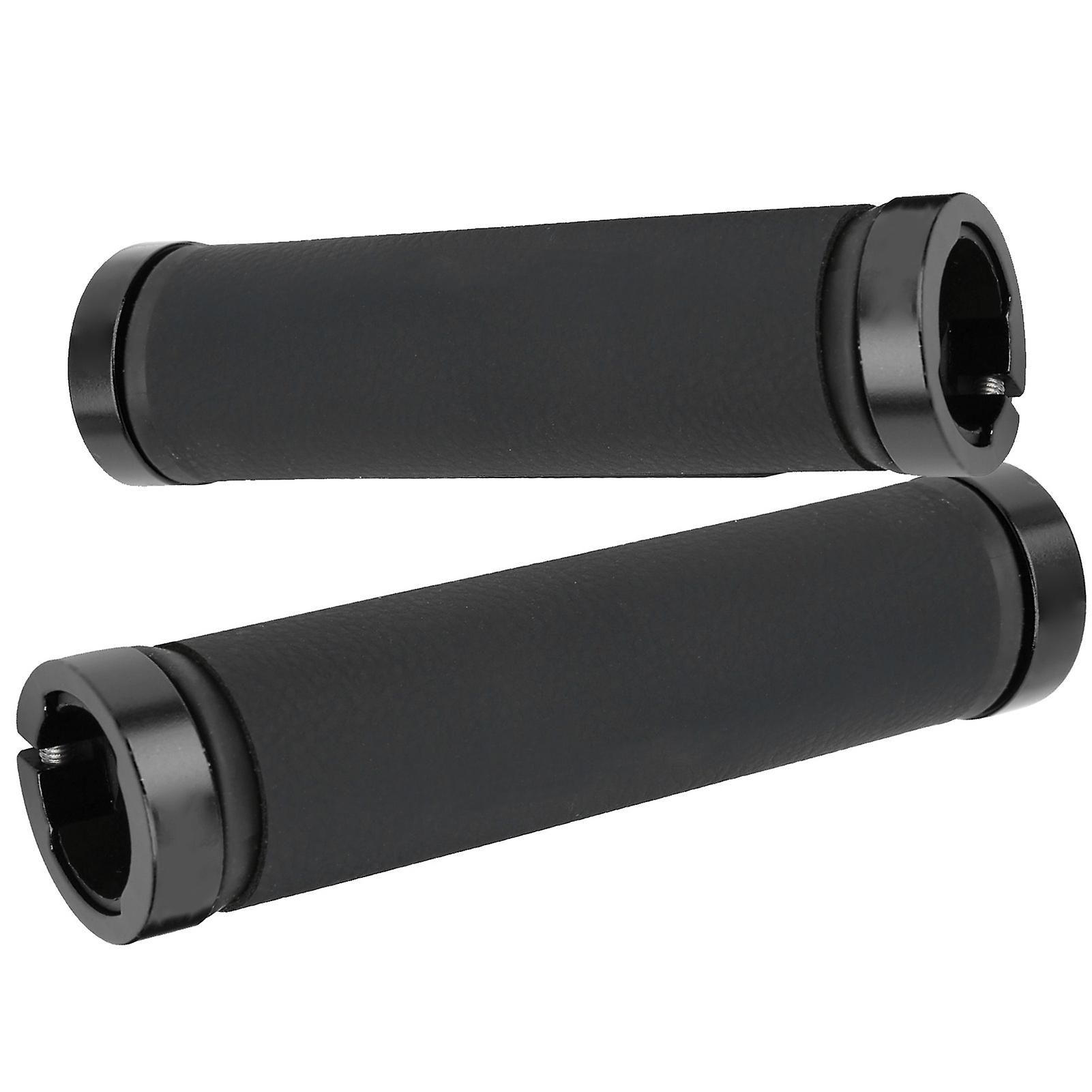 GUB‑607 Microfiber Leather Bike Handlebar Grip Microfiber Leather Bilateral Locking Handle Gripblack with black ring