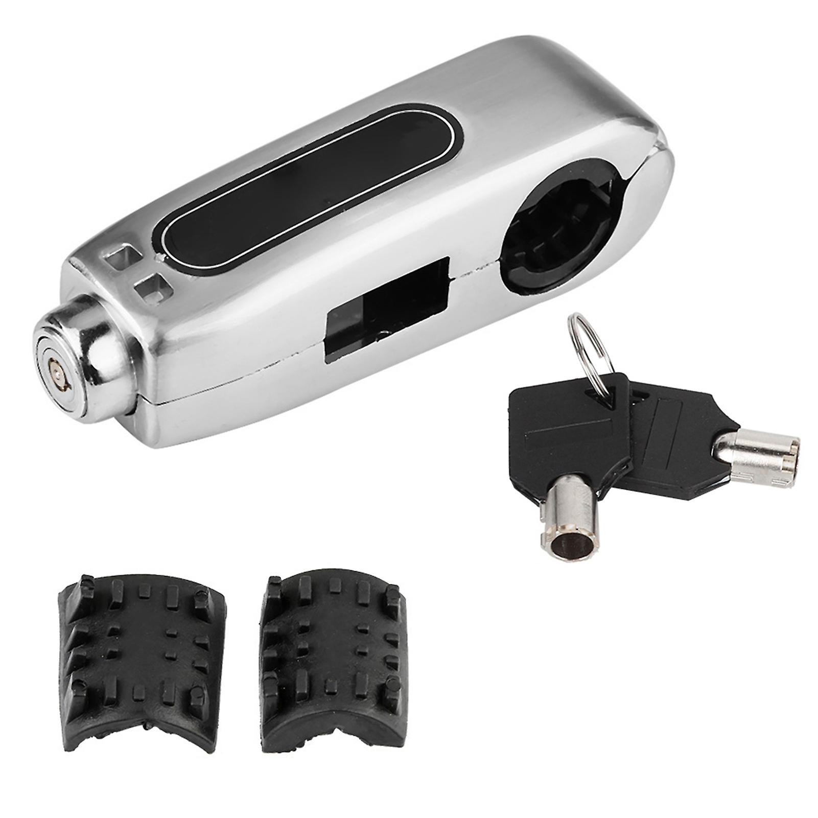Universal Motorcycle Handlebar Grip Lock Throttle Grip Anti Theft Security Lock(Silver)