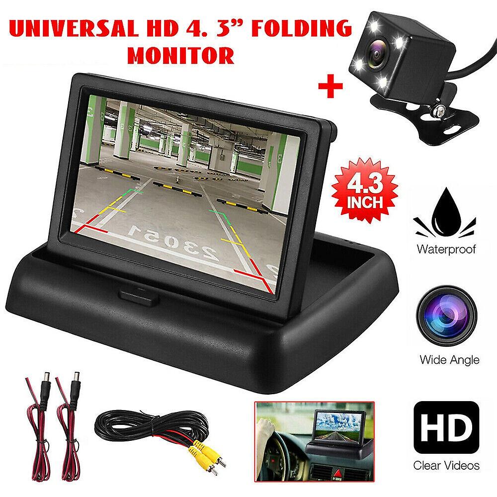 4.3inch folding display two-way AV reversing car car rear view image complete set