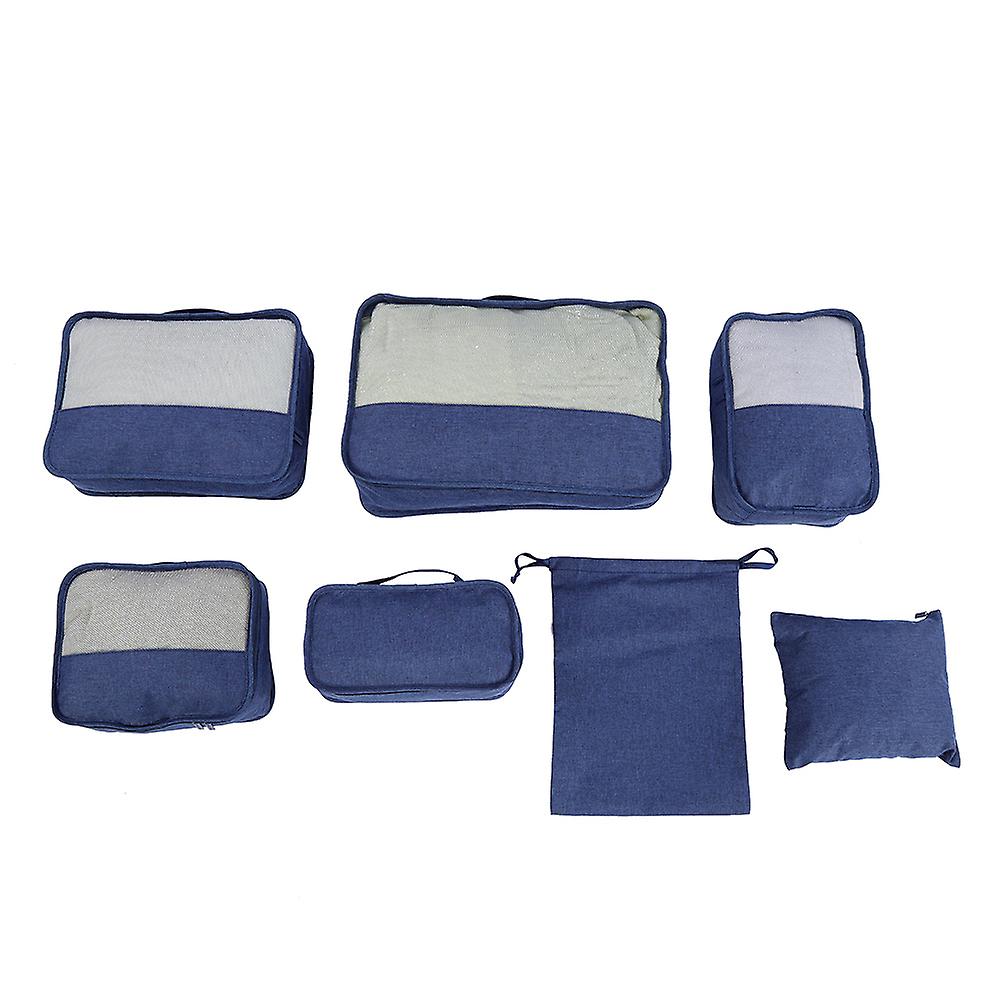 7 PZ Borse Di Immagazzinaggio Cubi Set Compressione Bagaglio Valigia Organizer (Verde)