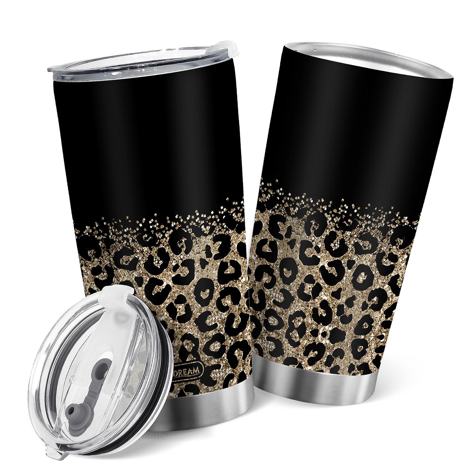 Oasisdream Black Stainless Steel Tumbler with Lid 20oz Double Wall Vacuum Insulated Coffee Cup