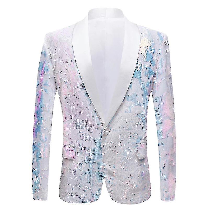 Pánské sako White Velvet Sequin Suit