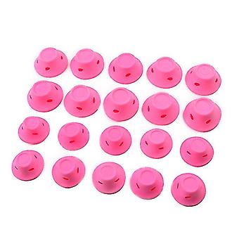 Set di 24 bigodini in silicone rosa, regalo per lei, per acconciature facili e senza calore.