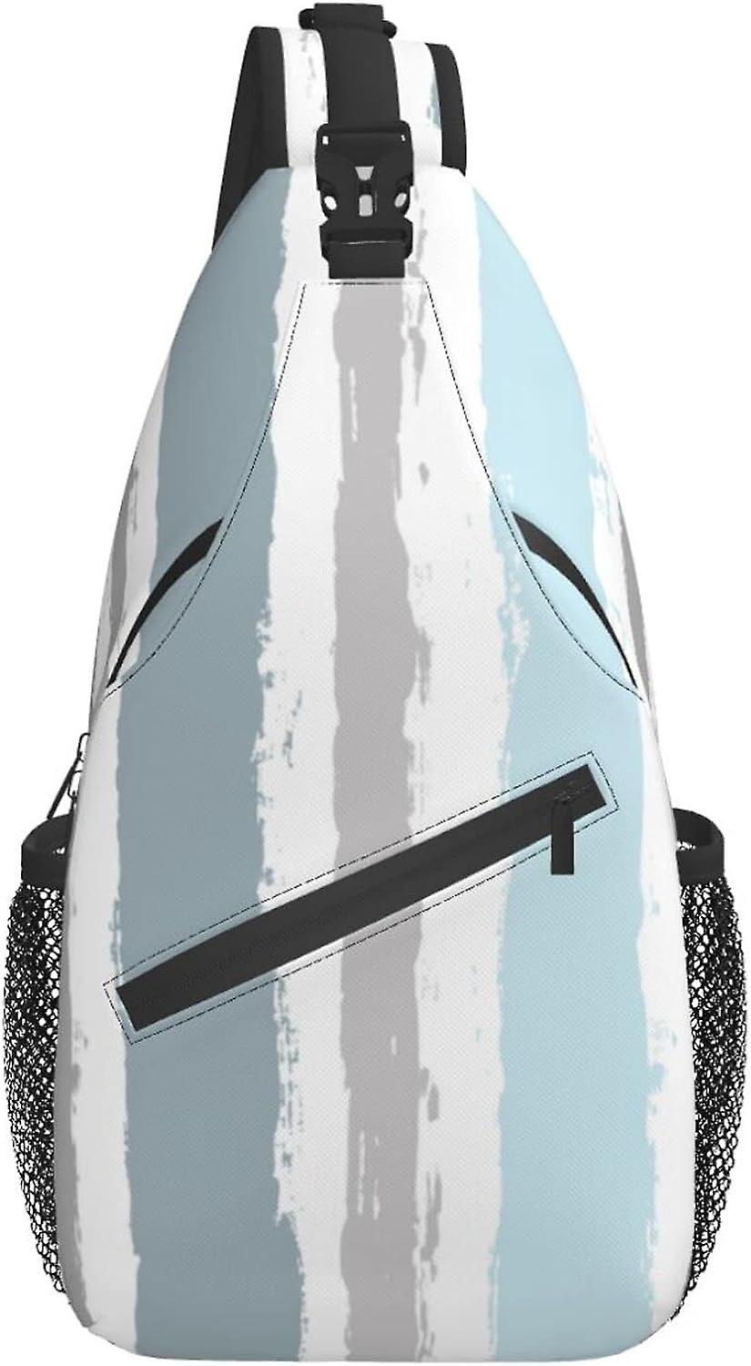 AR1519 Sling Bag Striped Nautical Bright Hiking Daypack Crossbody Shoulder Backpack Travel Chest Pack για άνδρες Γυναίκες