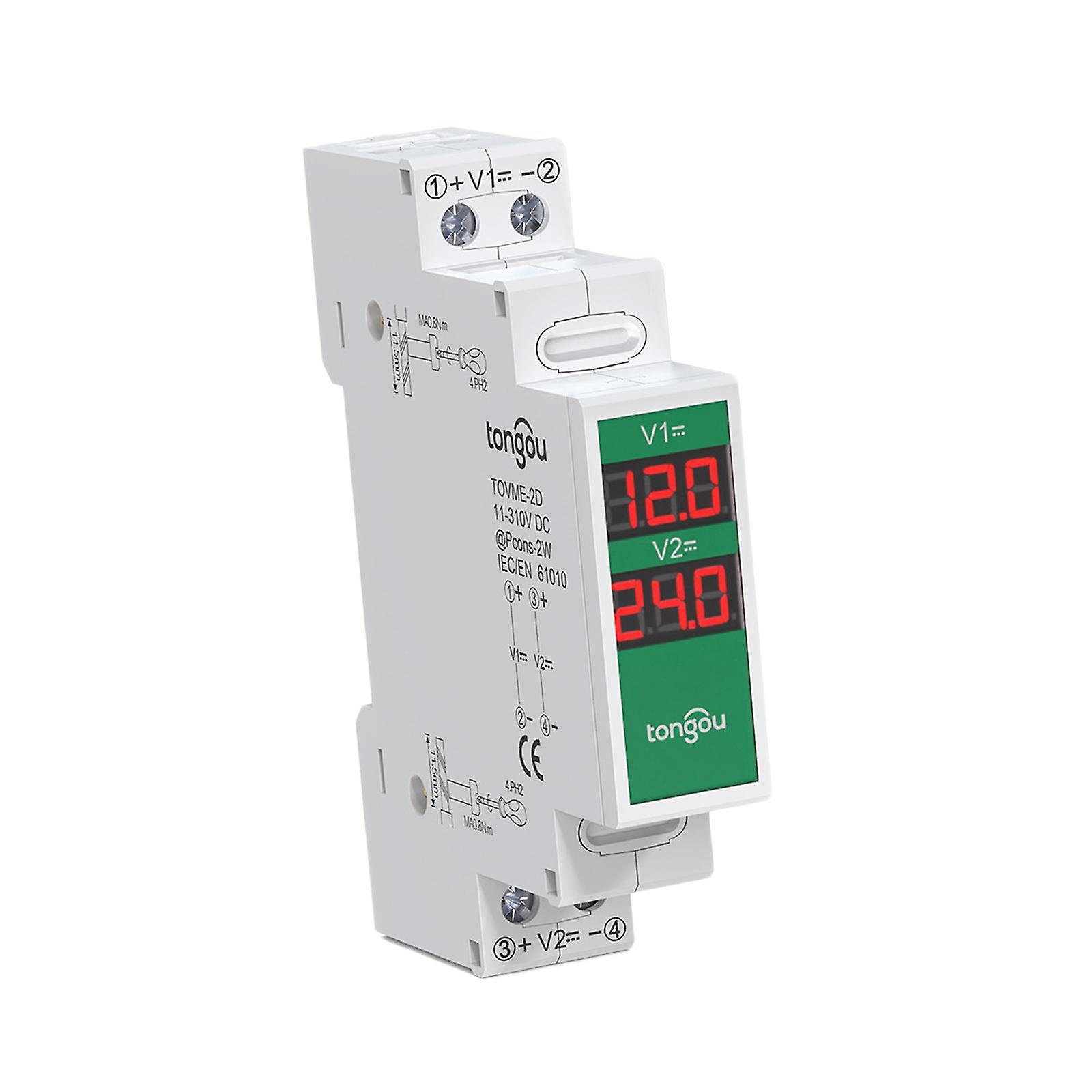 Modular Voltmeter Gauge Indicator Home Din Rail Mount Digital Voltage Meter A Digital Display
