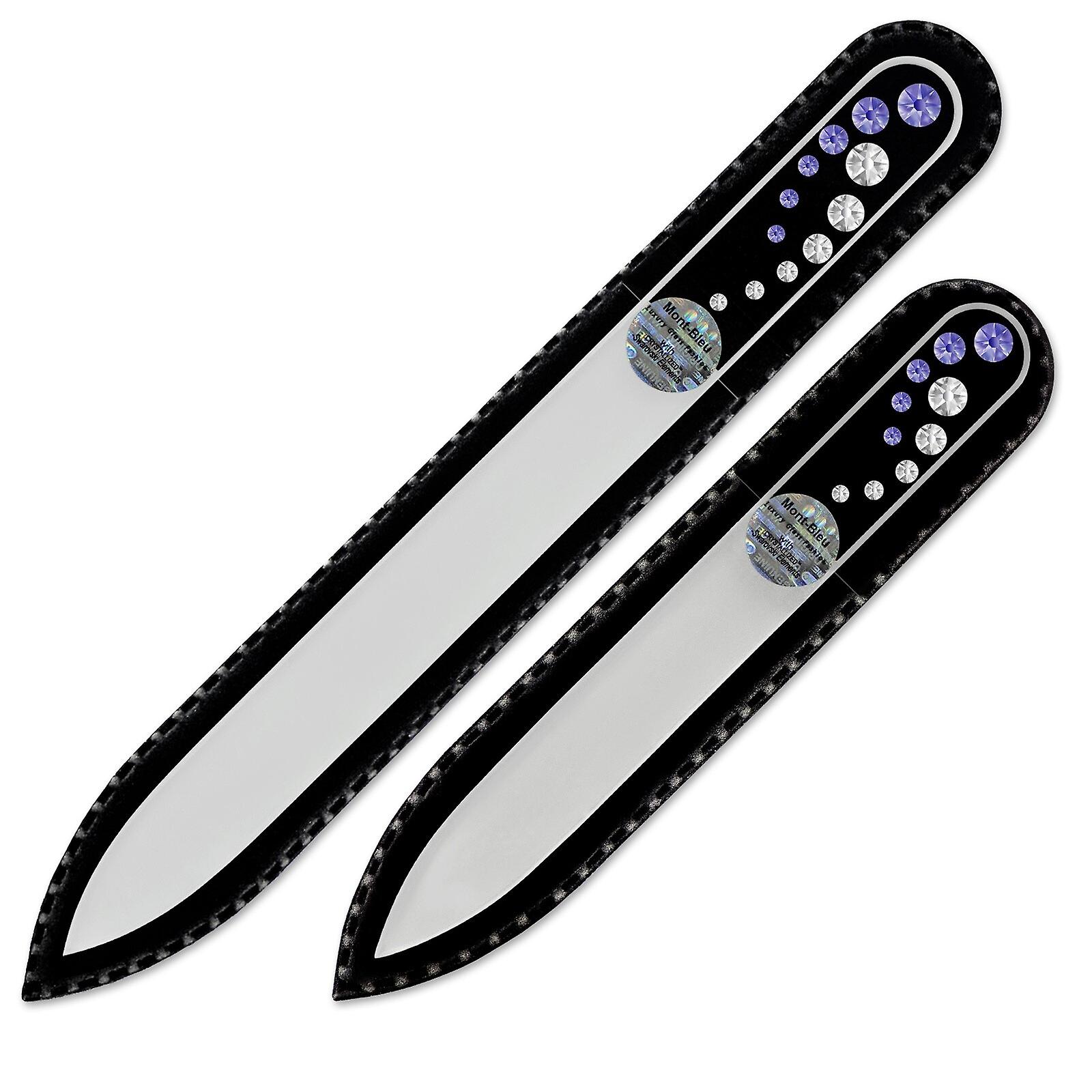2-piece Nail File Set with Crystals for Women CO-MS - Tanzanite - Crystal