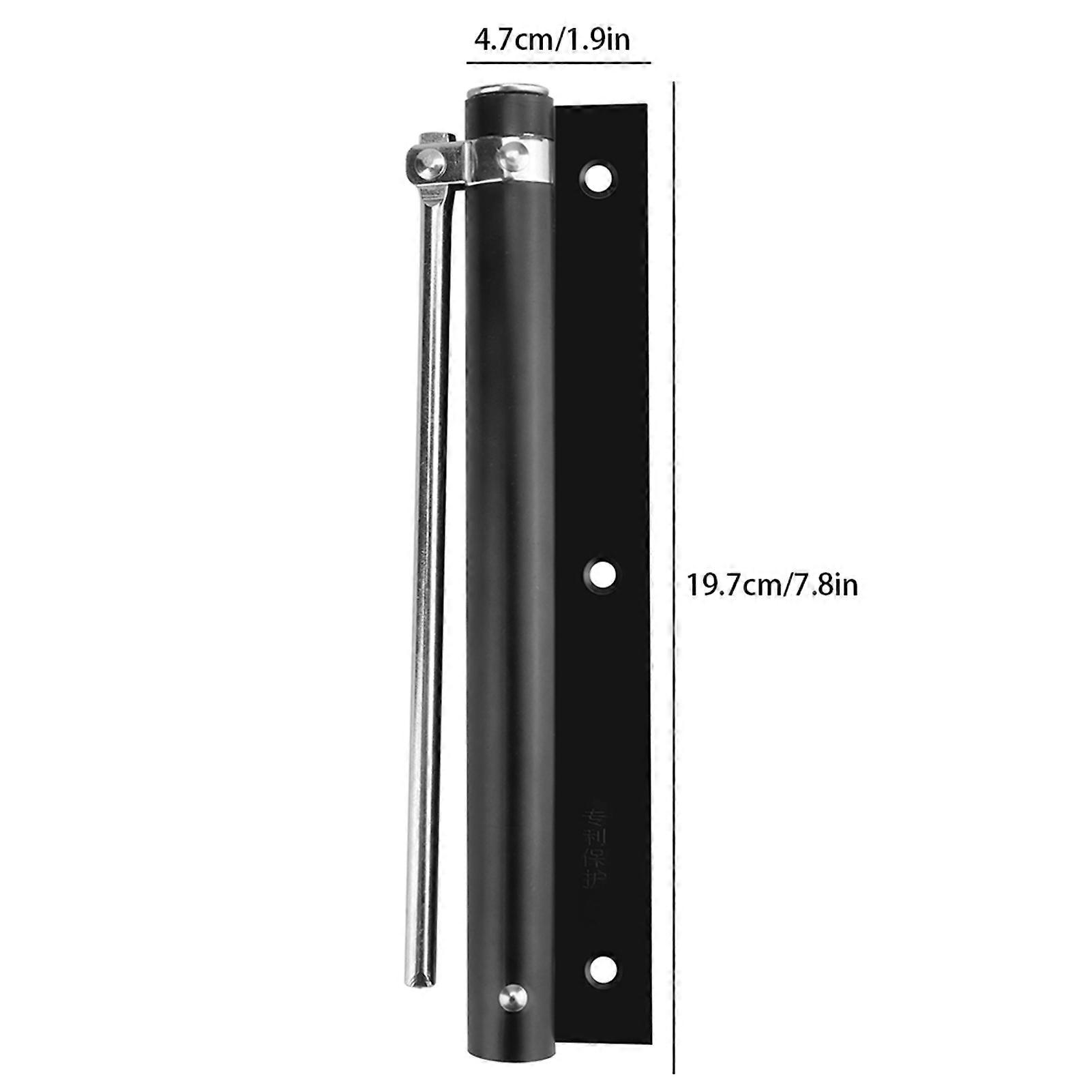 Aluminum Auto Door Closer 19.7x4.7x2cm Black Fireproof Buffer