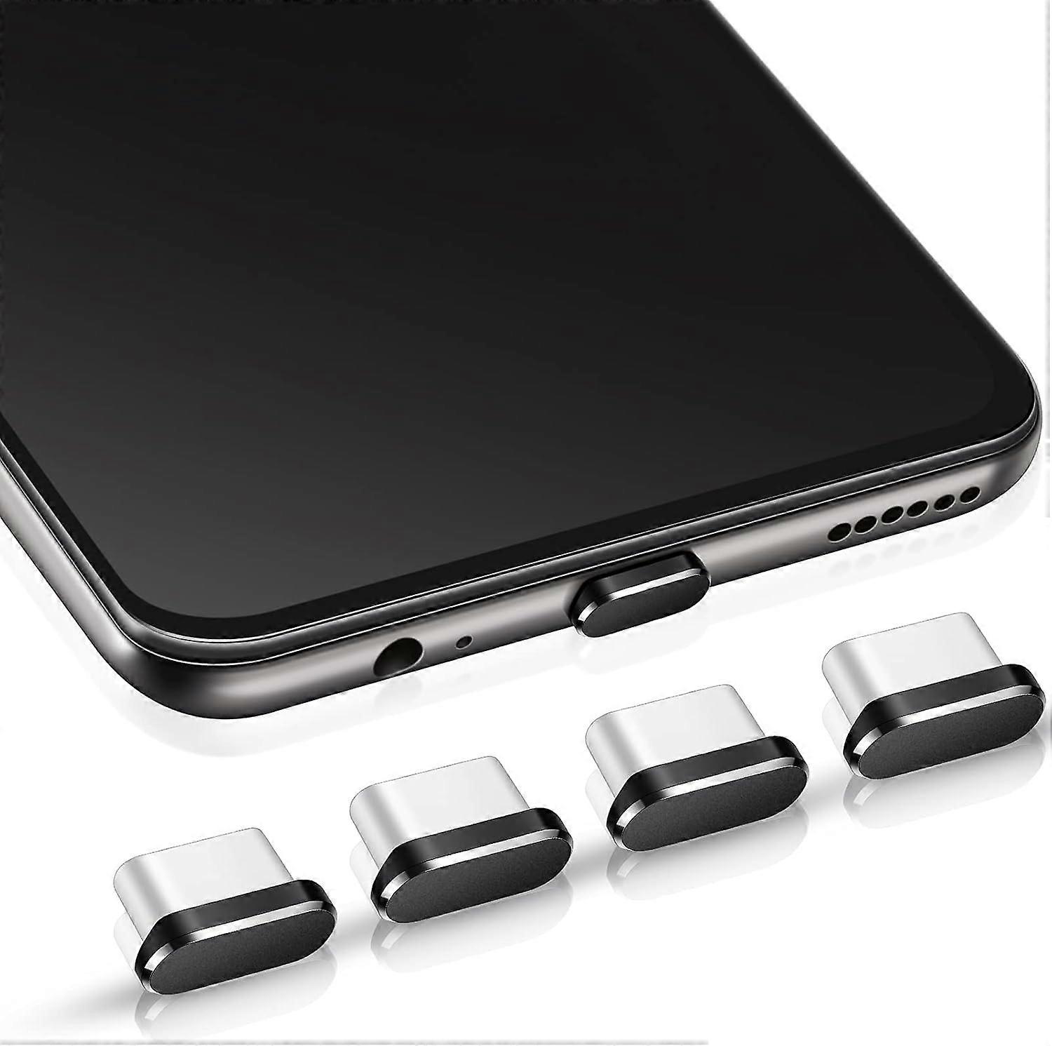 USB C Dust Plug, Type C Dust Cover Black Port Cap Protector (4pcs)