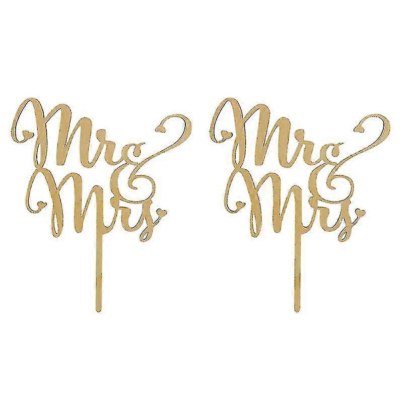 2pcs cake decorations, Mrmrs Cake Topper