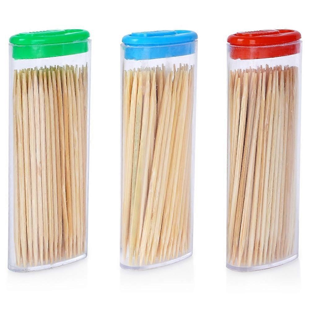 Set med 3 förp. trä-tandpetare, 80 st per förp. Perfekt för snacks