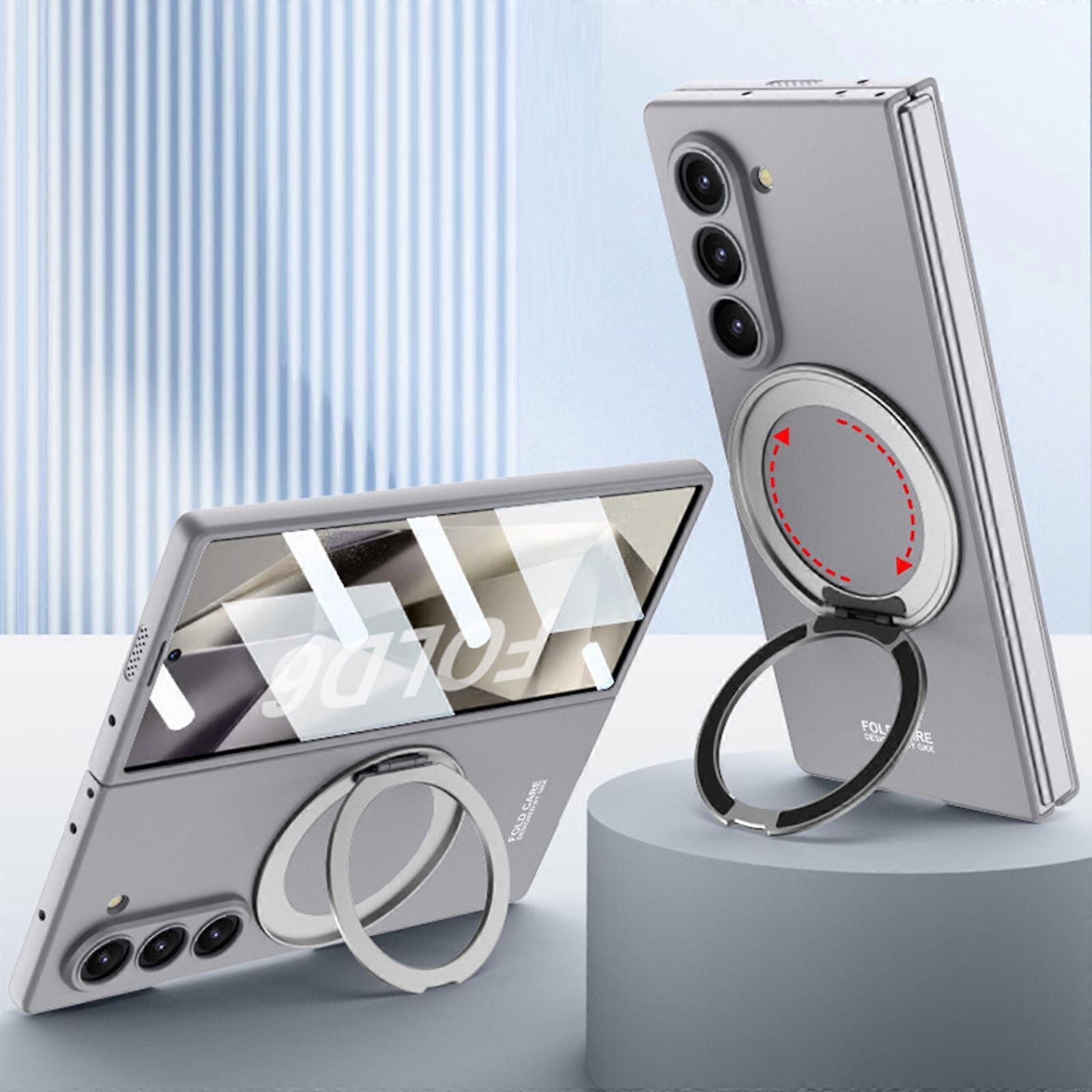 Magnetic Ring Stand for Samsung Galaxy Z Fold 6 Case Compatible with MagSafe, Military-Grade Shockproof Protection, with Screen Protector, Invisible K