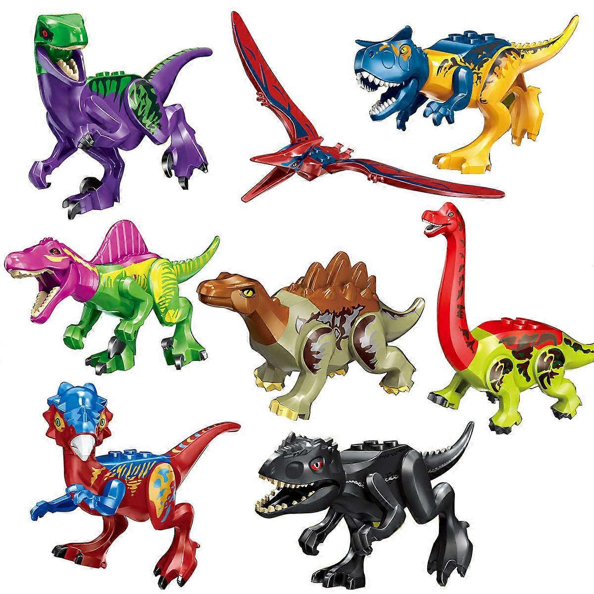 8 PCS New Jurassic Dinosaur Assembled Building Blocks Toys