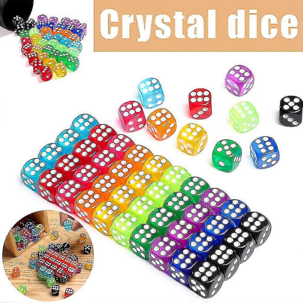 100pcs Colored Dices 6 Sided Dice For Board Game Bulk Dice For Math...
