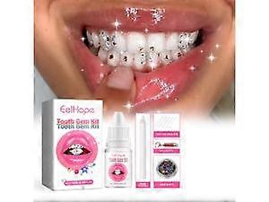 ערכת אבני חן DIY ערכות תכשיטי שיניים DIY, קישוטי שיניים נשלפים, קישוטי שיני קריסטל מלאכותיים אופנתיים