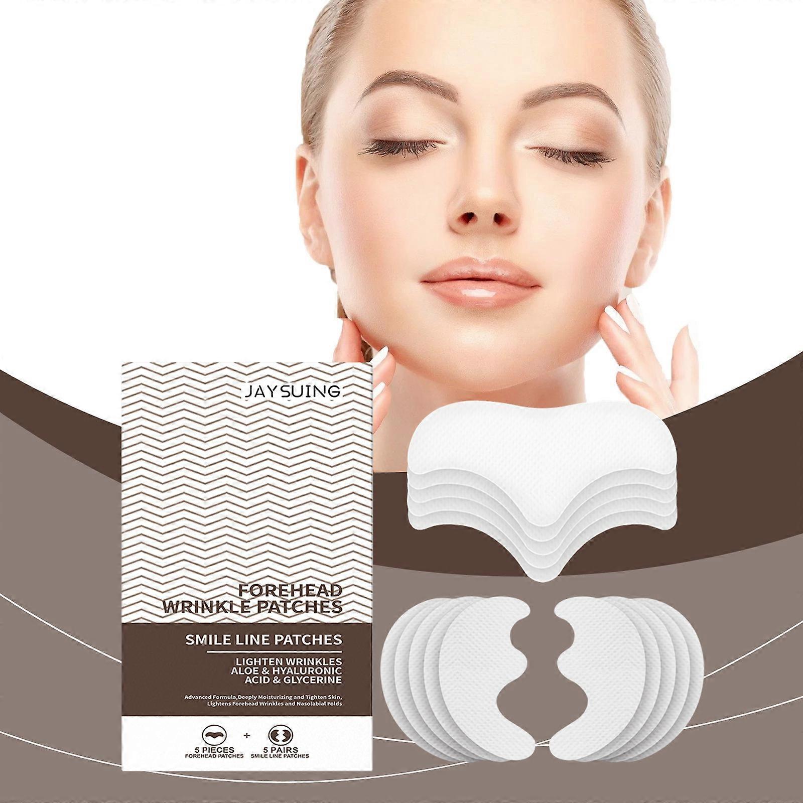 Forehead Wrinkle Patches, Anti-Wrinkle Facial Patches to Smile Line, Forehead and Mouth, Lift Lines Treatment with Collagen