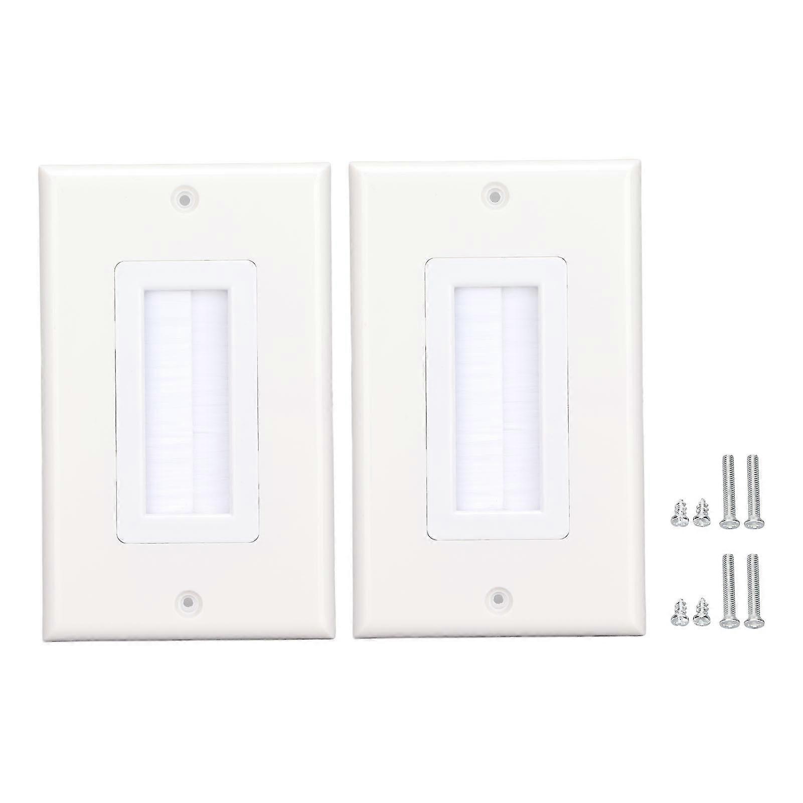 KINCJON Brush Wall Plate ABS Dust Proof Cable Pass Through Insert Bristled Wall Socket compatible with HD Multimedia Interface HDTV-YM