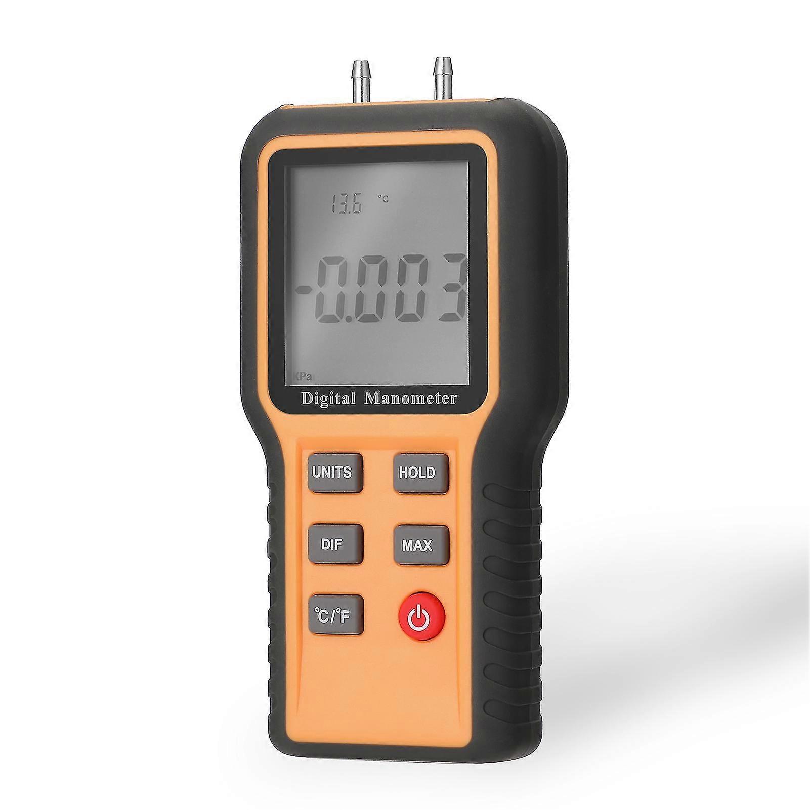 Digital Manometer LCD Display Switchable 12 Pressure Units Adjustable Indoor Temperature Measurement Tool Pipes P Walkbee
