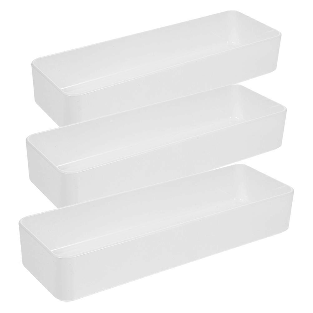 3pcs Narrow Drawer Organizer Desk Drawer Organizing Boxes Plastic Dresser Drawer Organizers Bins Trays