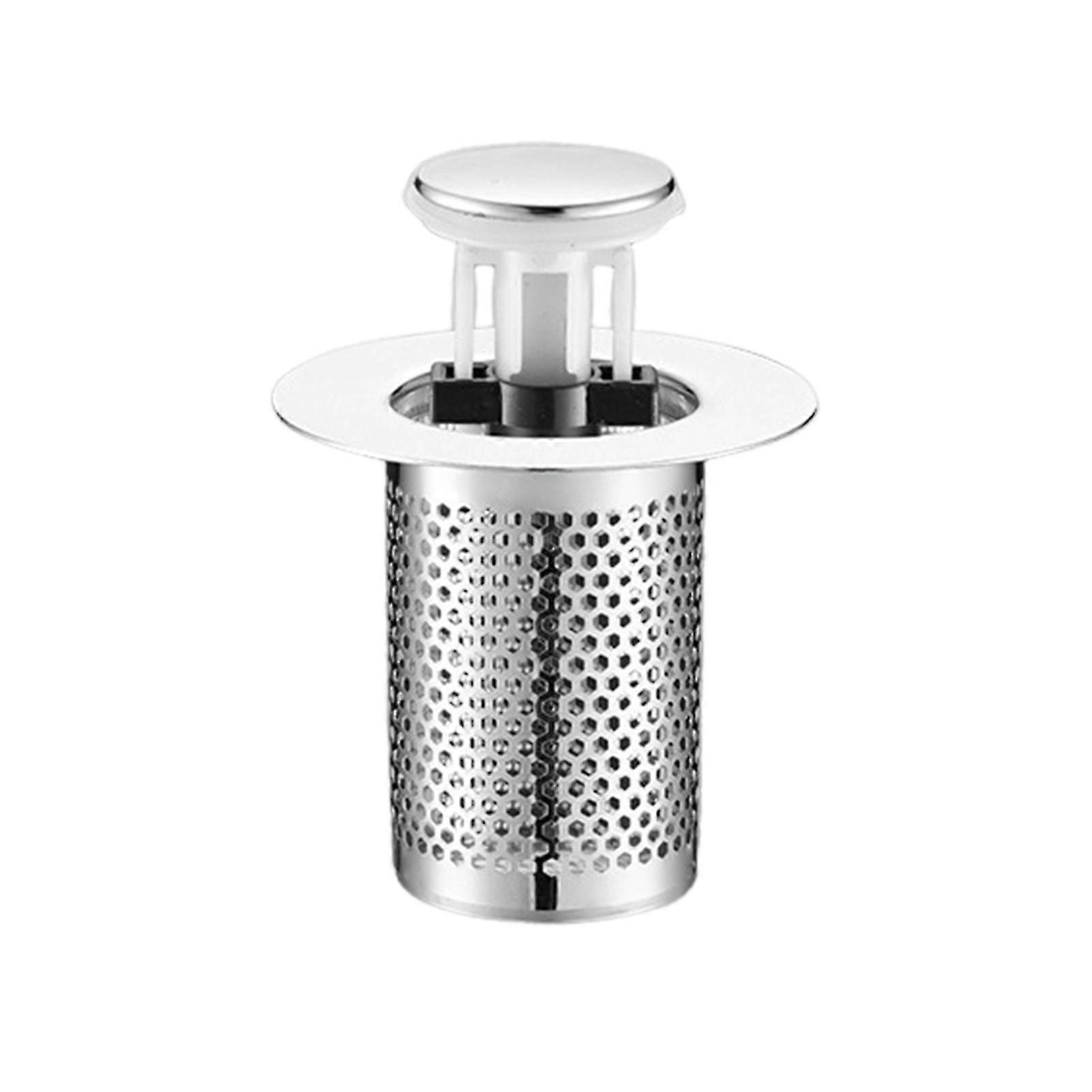 Universal Bathroom Sink Stopper Rust-Proof Brass Core Drain Filter with Hair Strainer Bathroom Sink Drain Stopper Replacement