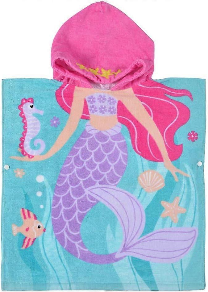 2025 بنات جديدات منشفة حمام حورية البحر مقنعين ، منشفة شاطئ ناعمة سريعة الجفاف من القطن 100٪