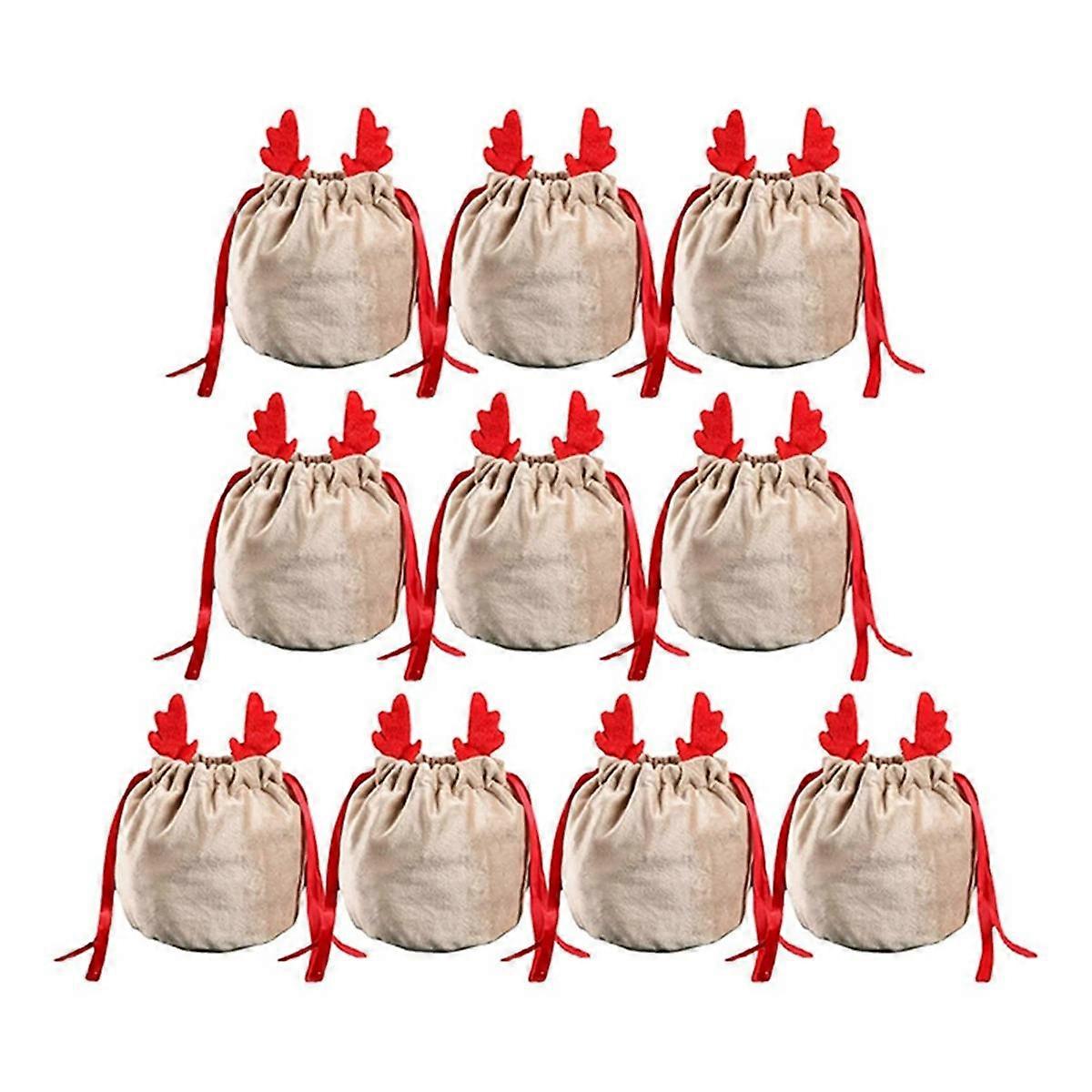 10stk julegevir poser søde slikposer gavepakning indretning navidad opbevaringspose B