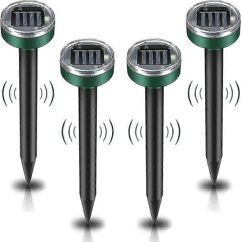 Solar Mole Repeller, 4 stykker ultralyd skadedyrsbekæmper - Mole Control med Ip65 vandtæt, muldvarp afvisende Have Mole Repeller
