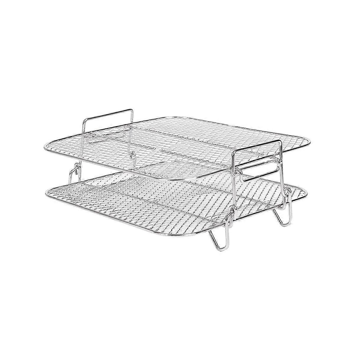 Air Fryer Rack for 5.5L Air Fryer, 2 Tier Air Fryer Grill/Shelf/Dehydrator Rack Square ,Air Fryer A