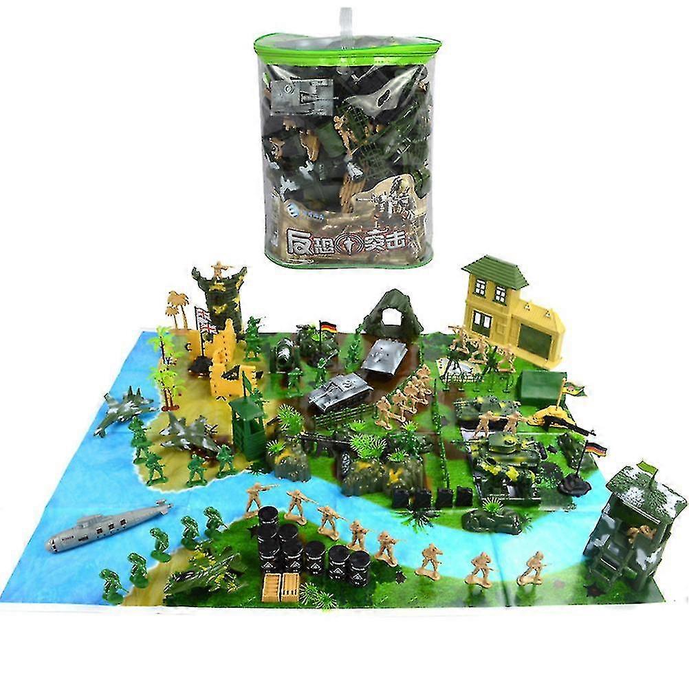 130 Pcs Sand Table Toys Military Model Set Military Figures Toy Soldiers Figures Toy Military Figures Playsets