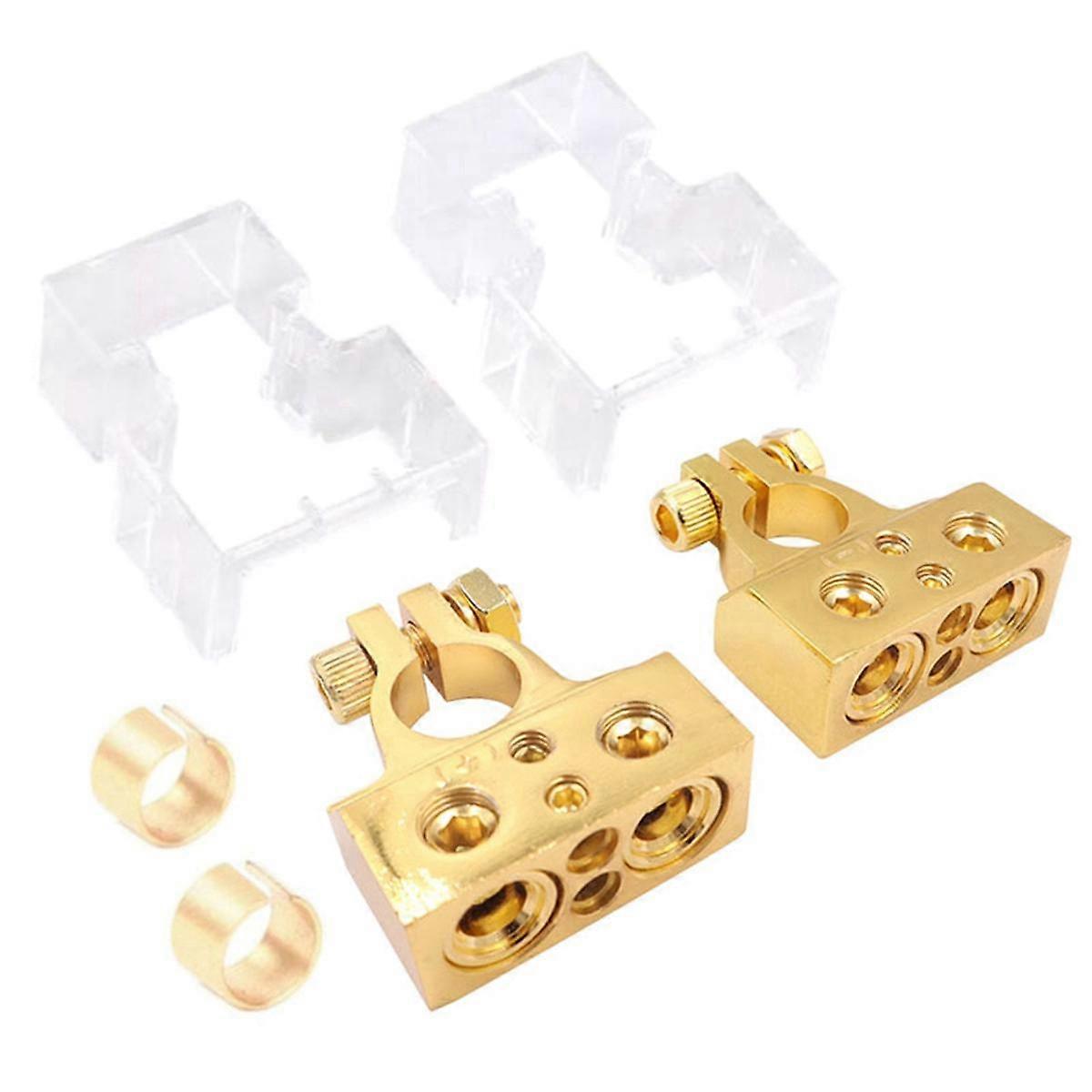Car Battery Terminal Connectors with Covers Shims Modified Battery Joint Positive Negative Power Adapter Accessories B